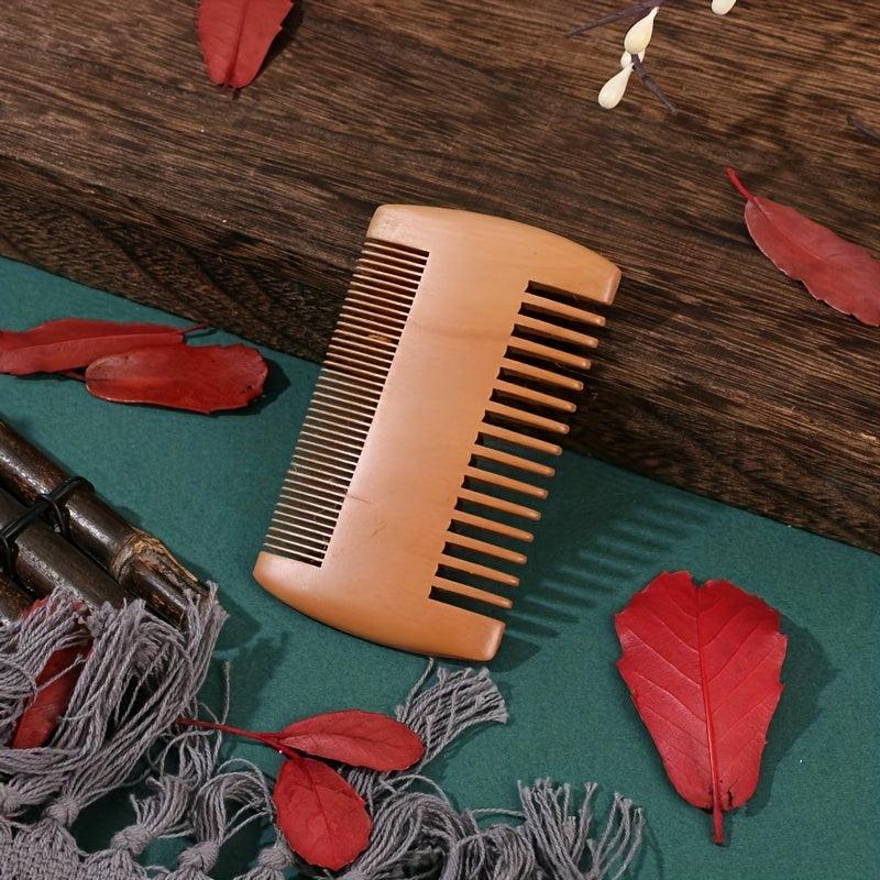 Peach Wooden Beard Comb Portable & Anti Static Hair Comb