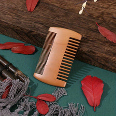 Peach Wooden Beard Comb Portable & Anti Static Hair Comb