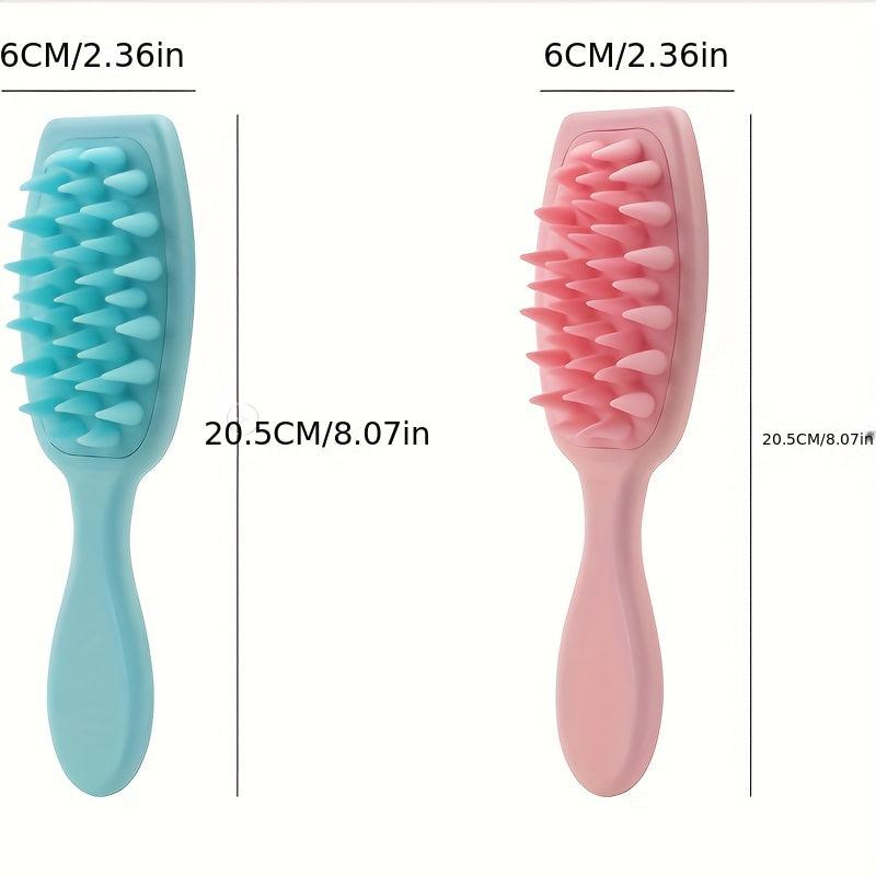 Silicone Hairdressing Brush Long Handle Scalp Cleaning Massage Comb