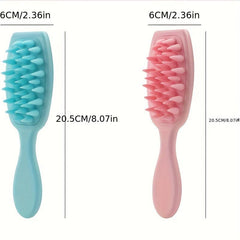 Silicone Hairdressing Brush Long Handle Scalp Cleaning Massage Comb
