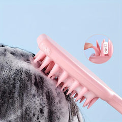 Silicone Hairdressing Brush Long Handle Scalp Cleaning Massage Comb