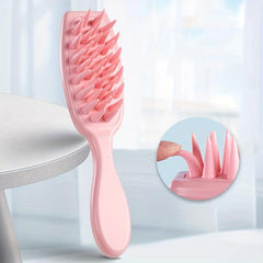 Silicone Hairdressing Brush Long Handle Scalp Cleaning Massage Comb