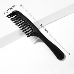 Double Row Wide Tooth Detangler Hair Comb with Handle