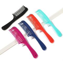 Double Row Wide Tooth Detangler Hair Comb with Handle