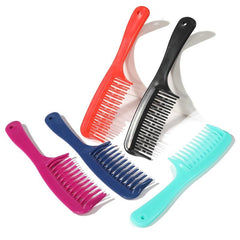 Double Row Wide Tooth Detangler Hair Comb with Handle