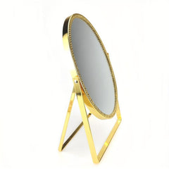 Vintage Metal Vanity Mirror 360 Rotation Beauty Mirror with Stand