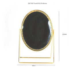 Vintage Metal Vanity Mirror 360 Rotation Beauty Mirror with Stand