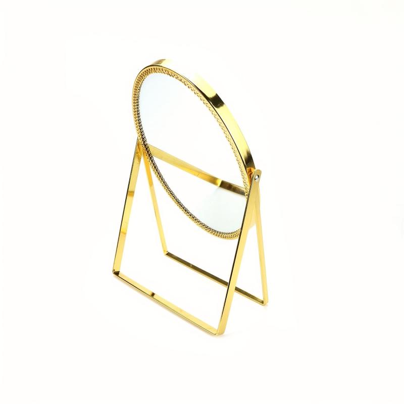 Vintage Metal Vanity Mirror 360 Rotation Beauty Mirror with Stand