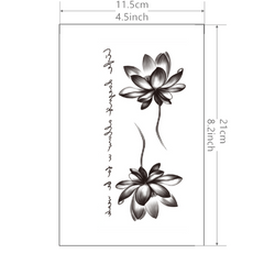 Lotus Pattern Waterproof Temporary Tattoo - Long Lasting & Easy