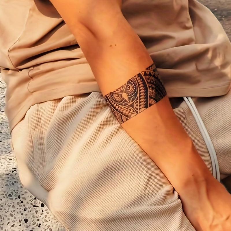Long Lasting Owl Mayan Totem Armband Temporary Tattoo