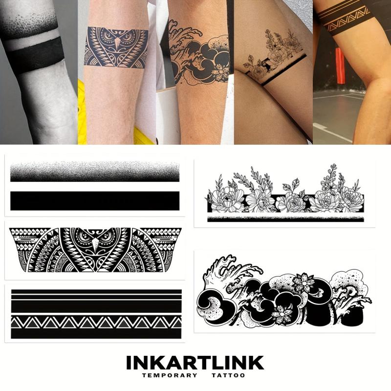 Long Lasting Owl Mayan Totem Armband Temporary Tattoo