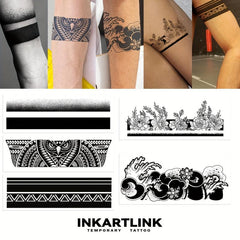 Long Lasting Owl Mayan Totem Armband Temporary Tattoo