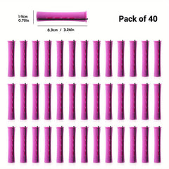 40pcs Natural Hair Perm Rods Set 4 Sizes Wave Rods DIY Hair Styling