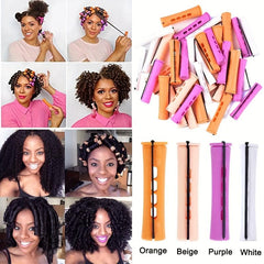 40pcs Natural Hair Perm Rods Set 4 Sizes Wave Rods DIY Hair Styling