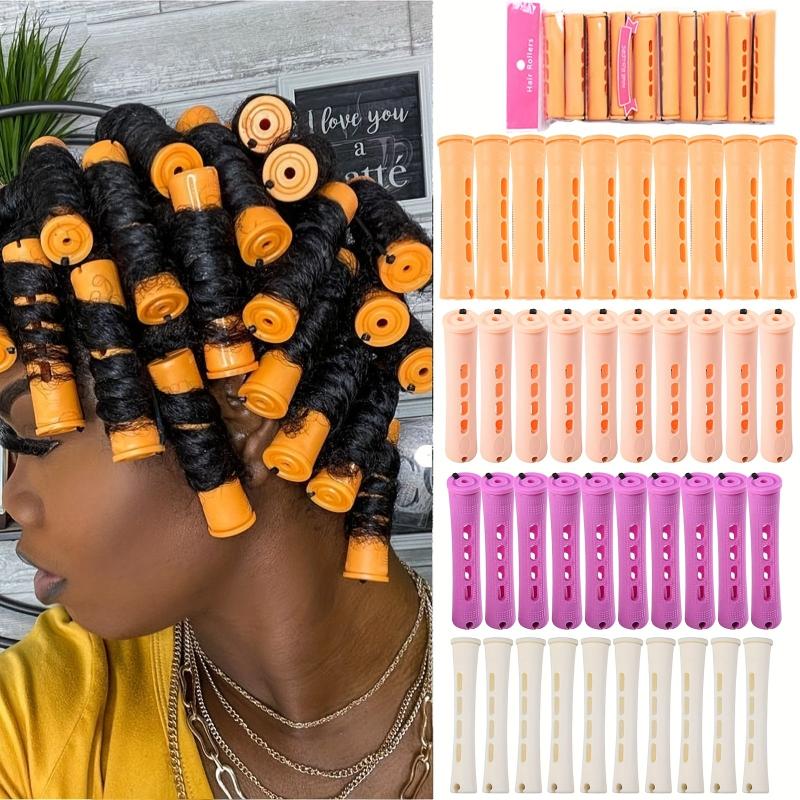 40pcs Natural Hair Perm Rods Set 4 Sizes Wave Rods DIY Hair Styling