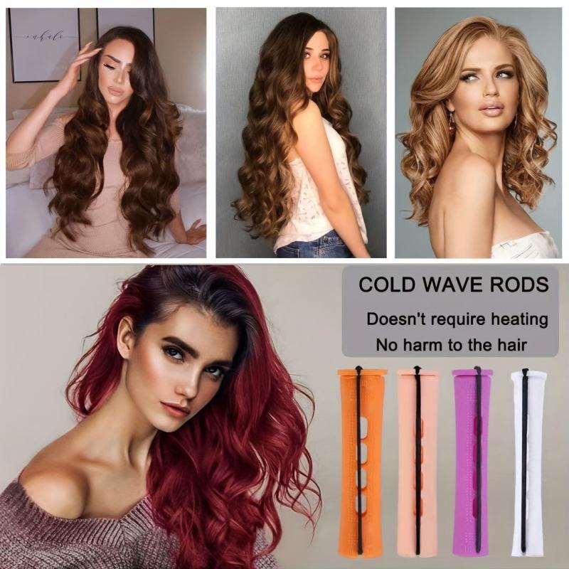 40pcs Natural Hair Perm Rods Set 4 Sizes Wave Rods DIY Hair Styling