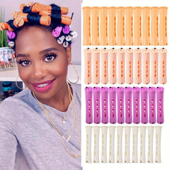 40pcs Natural Hair Perm Rods Set 4 Sizes Wave Rods DIY Hair Styling