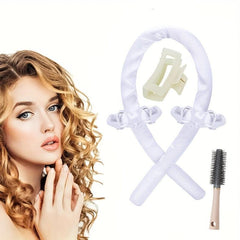 Heatless Curling Iron Headband Set with Hair Rings Clip and Comb