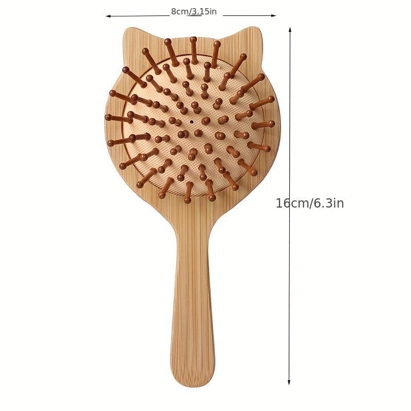 Bamboo Air Cushion Massage Comb Anti-static Detangling