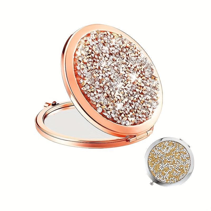 Compact Mirror 2X 1X Magnification for Purses Handheld Mirror