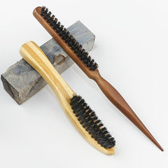 Boar Bristle Teasing Hair Brush Comb Rat Tail Hairdressing Wooden
