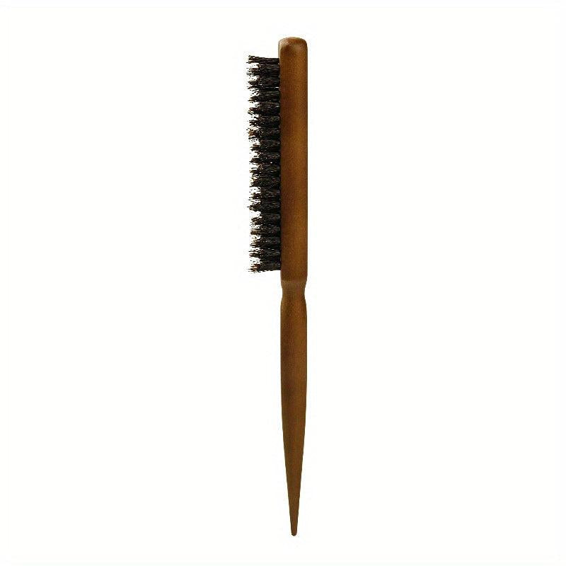 Boar Bristle Teasing Hair Brush Comb Rat Tail Hairdressing Wooden