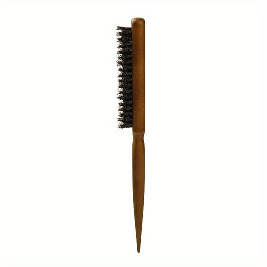 Boar Bristle Teasing Hair Brush Comb Rat Tail Hairdressing Wooden