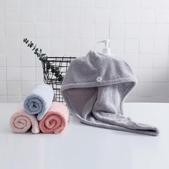 Microfiber Hair Towel Cap Turban Head Wrap Rapid Drying Adult Bathroom Towels