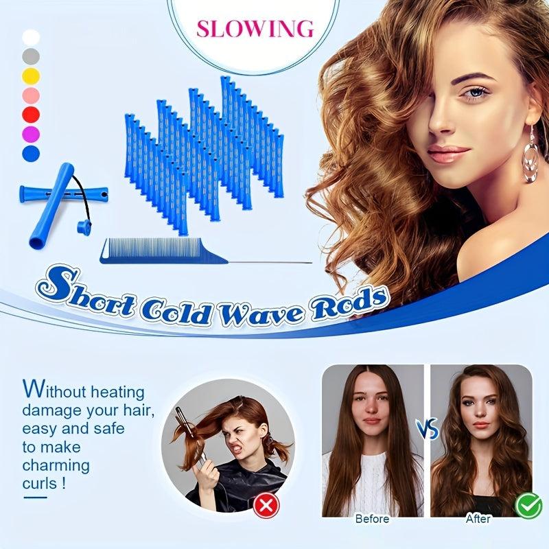40pcs Hair Perming Rods Cold Wave Rods Long Perm Rods Hair Curler