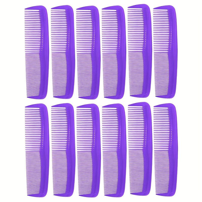 12pcs Small Row Comb Double Teeth Compact Thick Plastic Fine Tooth Comb