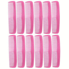 12pcs Small Row Comb Double Teeth Compact Thick Plastic Fine Tooth Comb