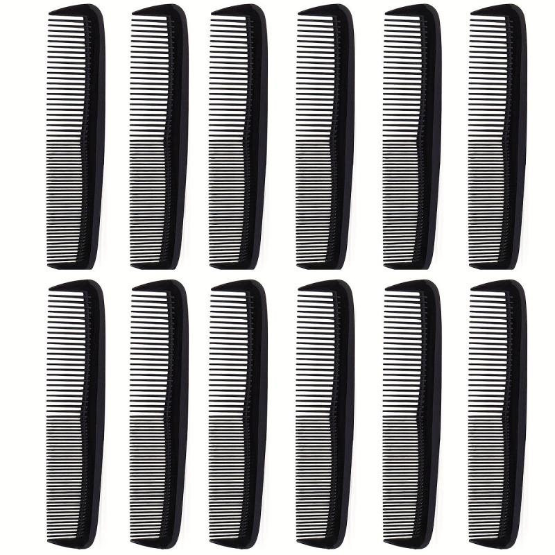 12pcs Small Row Comb Double Teeth Compact Thick Plastic Fine Tooth Comb
