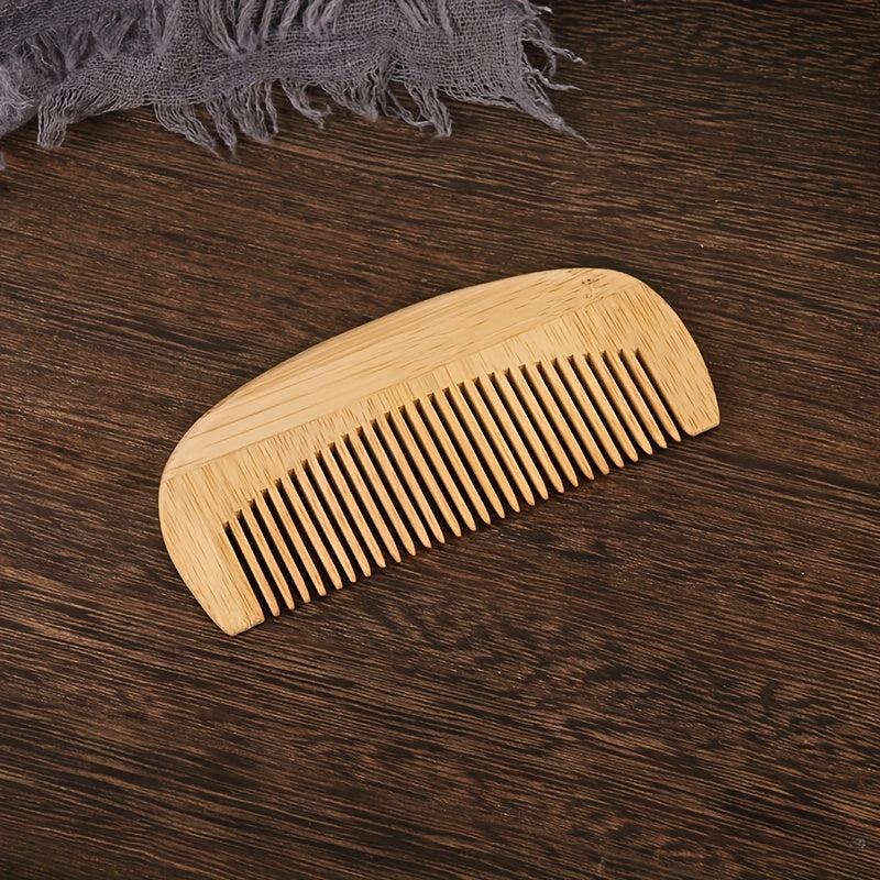 Wooden Crescent Comb Wide Tooth Comb for Detangling and Styling Hair