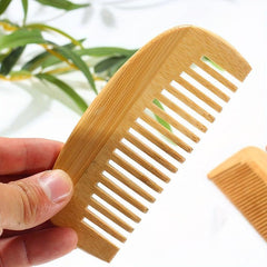 Wooden Crescent Comb Wide Tooth Comb for Detangling and Styling Hair