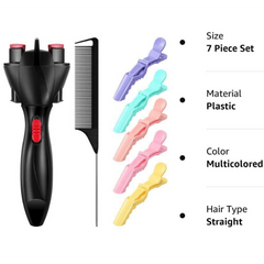7pcs Automatic Hair Braider Set with Rat Tail Comb and Clips