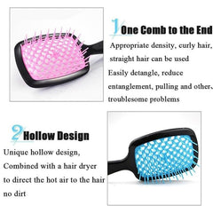Hollow Out Hairdressing Comb Anti Static Detangling Hair Brush
