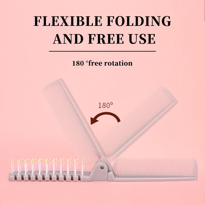 Portable Travel Folding Comb Double Sided Hair Brush