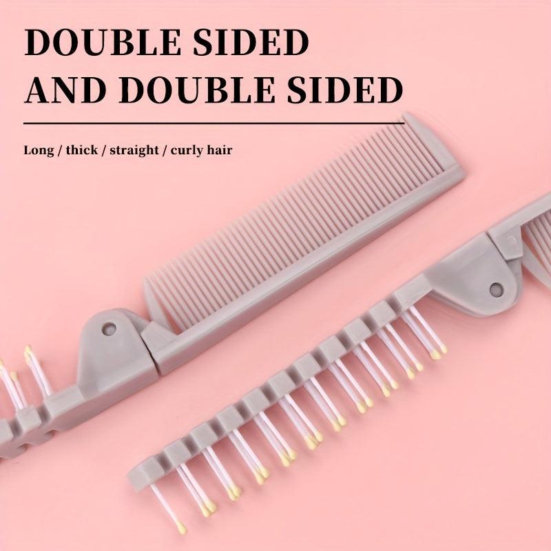Portable Travel Folding Comb Double Sided Hair Brush