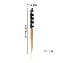 Household Small Round Hair Brush Mini Round Wooden Hair Brush Nylon Bristles