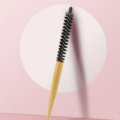 Household Small Round Hair Brush Mini Round Wooden Hair Brush Nylon Bristles