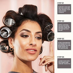 30pcs Self Grip Rollers Kit With 18 Heatless Hair Rollers & 12 Hair Clips