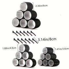 30pcs Self Grip Rollers Kit With 18 Heatless Hair Rollers & 12 Hair Clips