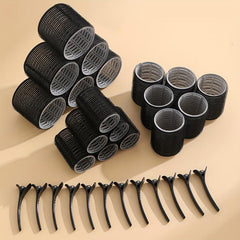 30pcs Self Grip Rollers Kit With 18 Heatless Hair Rollers & 12 Hair Clips