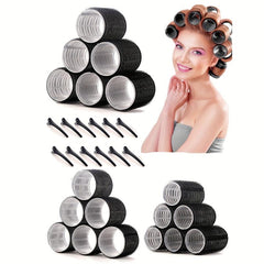 30pcs Self Grip Rollers Kit With 18 Heatless Hair Rollers & 12 Hair Clips
