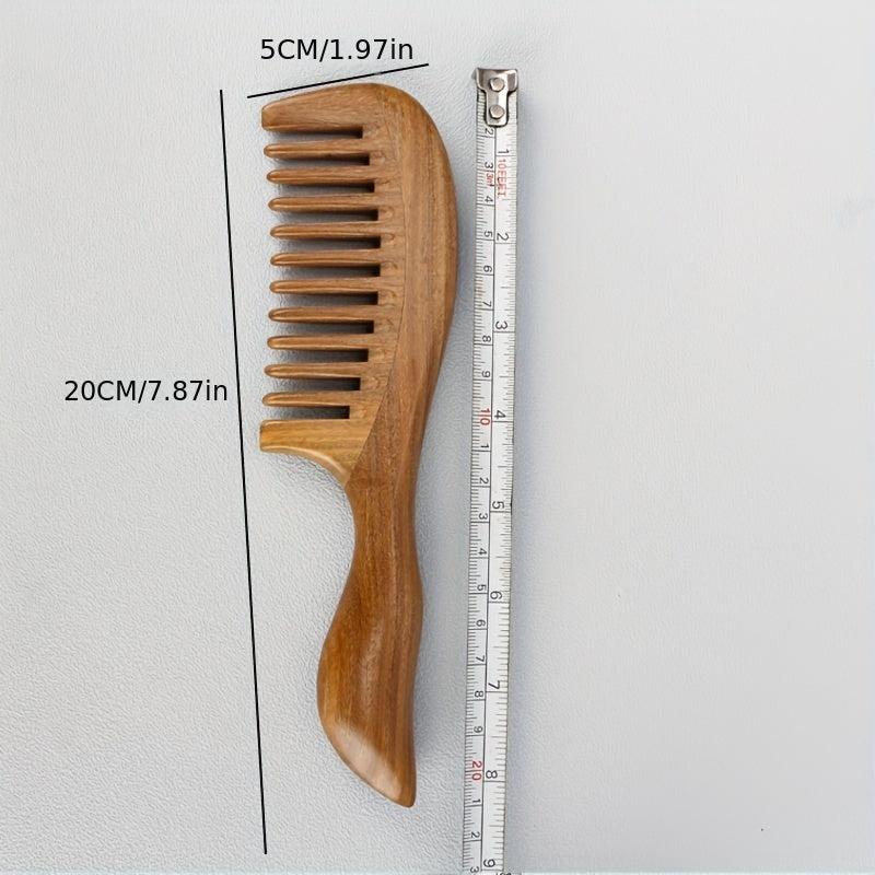 Green Sandalwood Comb Detangling Hair Brush Anti Static Hairdressing Brush
