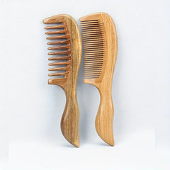 Green Sandalwood Comb Detangling Hair Brush Anti Static Hairdressing Brush