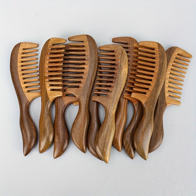 Green Sandalwood Comb Detangling Hair Brush Anti Static Hairdressing Brush