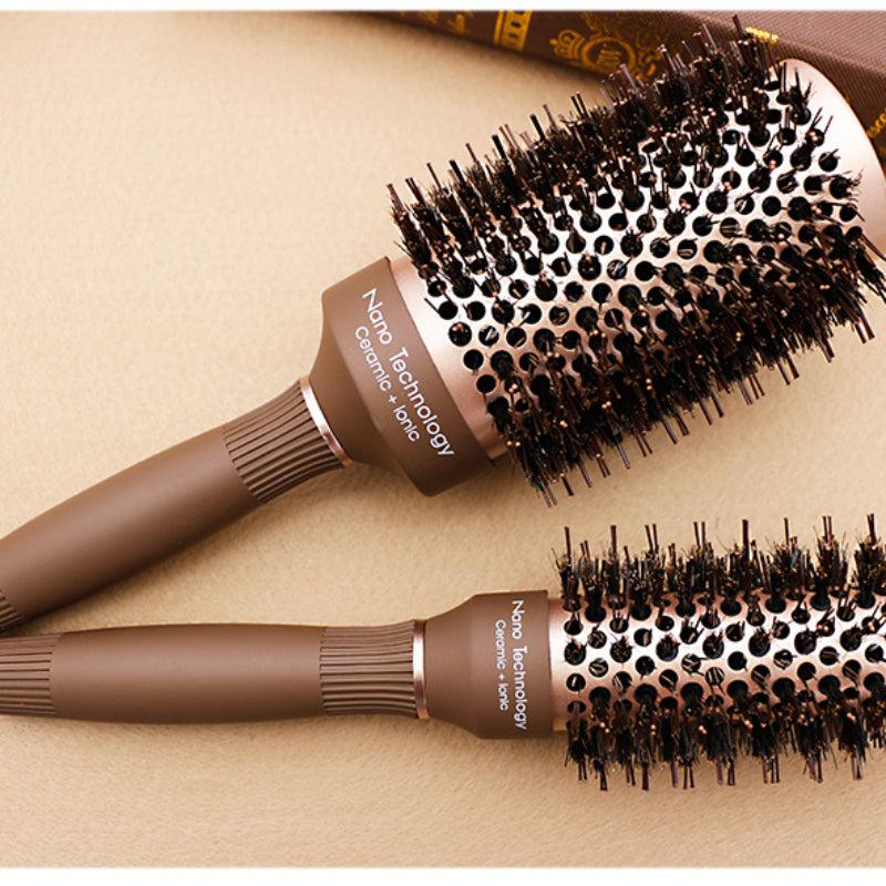 Aluminum Tube Bristle Ceramic Roller Comb Hairdressing Tools