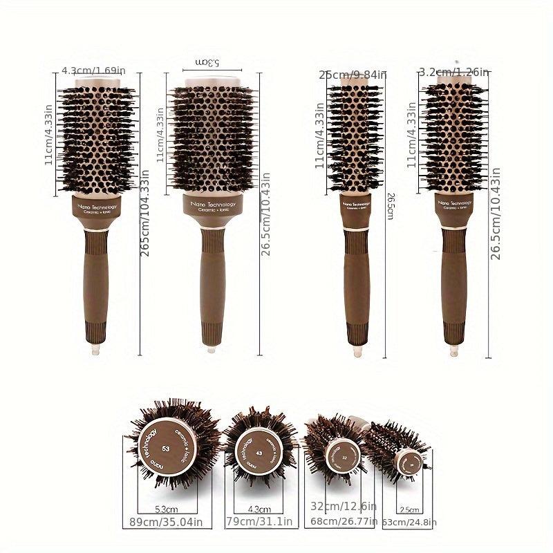 Aluminum Tube Bristle Ceramic Roller Comb Hairdressing Tools