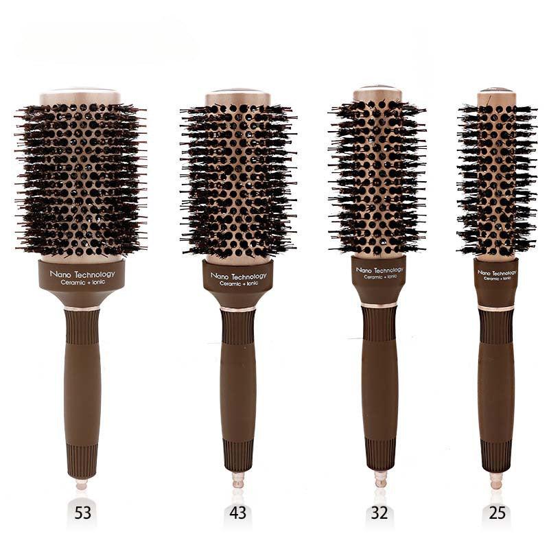 Aluminum Tube Bristle Ceramic Roller Comb Hairdressing Tools